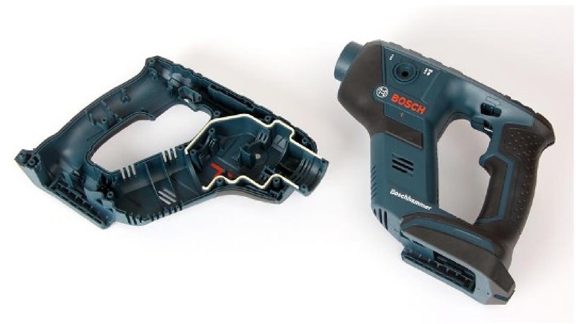 gms24-Rapid-Tooling, Prototypen-Spritzguss für Kleinserien, 2 Komponenten Spritzguss, Bohrmaschine